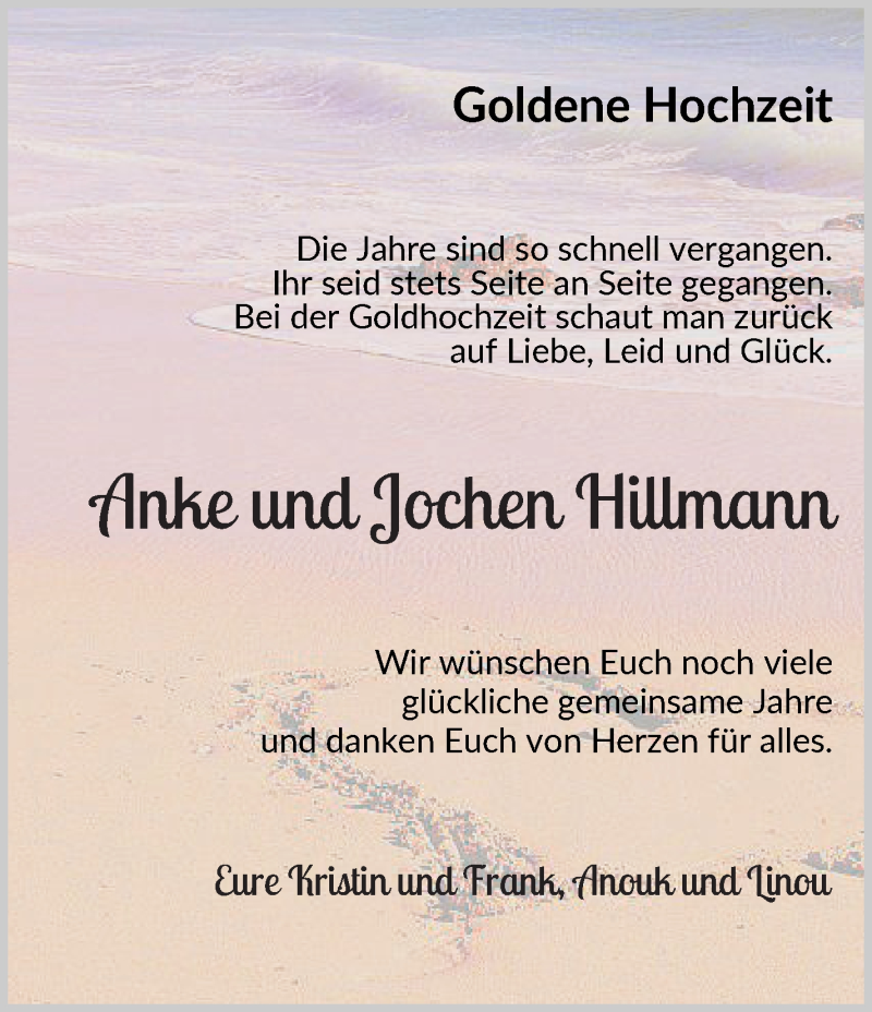 Hochzeitsanzeige von Anke Hillmann von WESER-KURIER