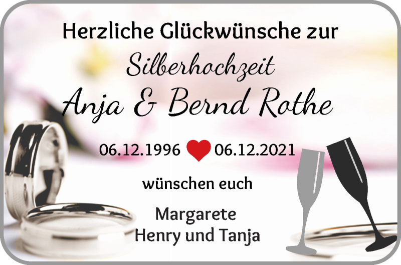 Hochzeitsanzeige von Anja Rothe von WESER-KURIER