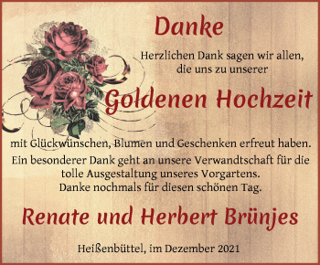 Hochzeitsanzeige von Renate Brünjes von Osterholzer Kreisblatt
