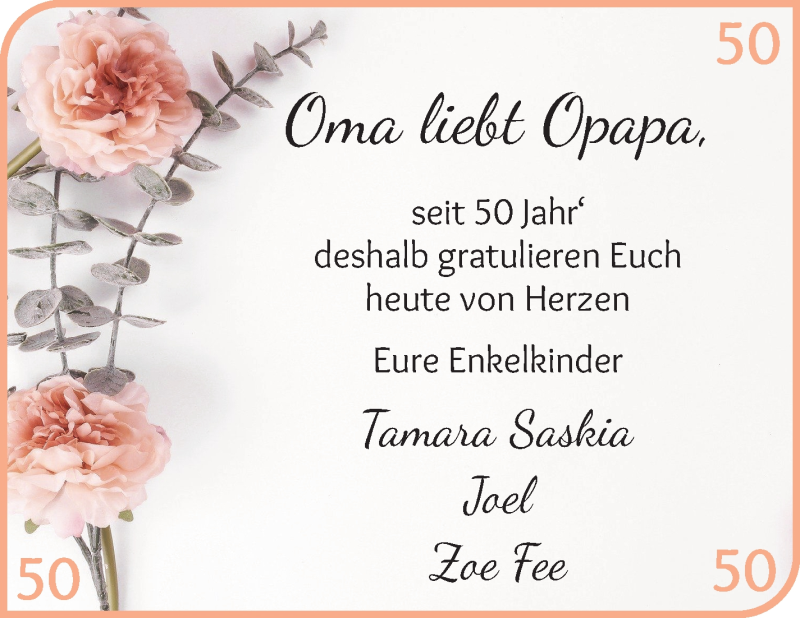 Hochzeitsanzeige von Oma  von Osterholzer Kreisblatt