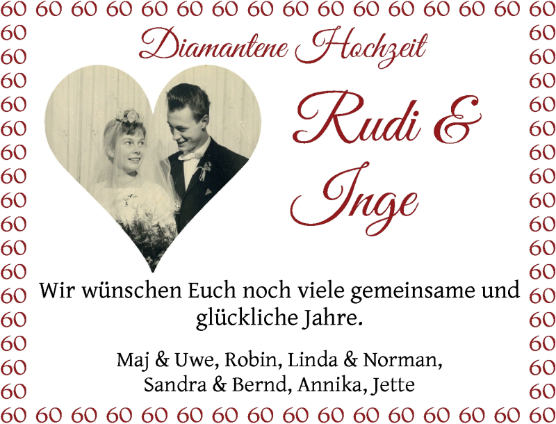Hochzeitsanzeige von Rudi  von Wuemme Zeitung