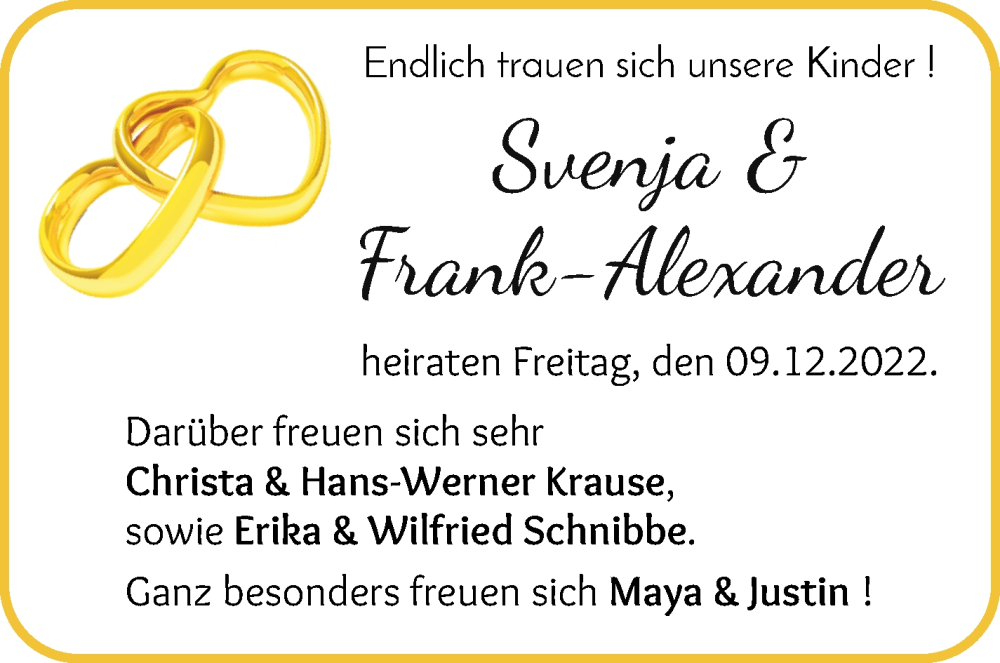 Hochzeitsanzeige von Svenja  von Osterholzer Kreisblatt
