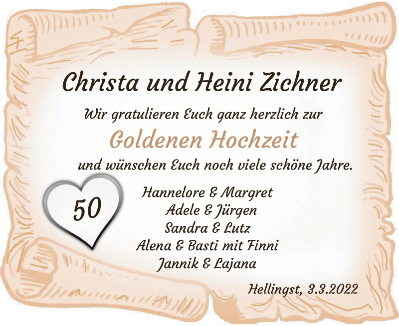 Hochzeitsanzeige von Christa Zichner von Osterholzer Kreisblatt