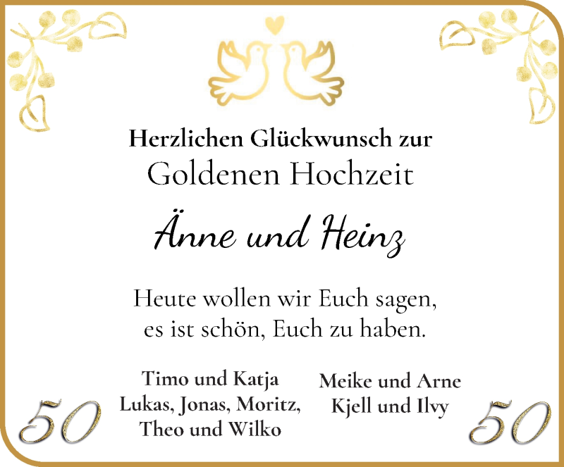 Hochzeitsanzeige von Änne  von Osterholzer Kreisblatt