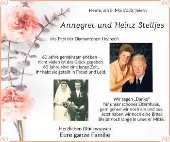 Hochzeitsanzeige von Annegret Stelljes von Osterholzer Kreisblatt