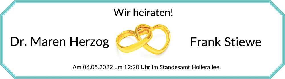 Hochzeitsanzeige von Dr. Maren Herzog von WESER-KURIER