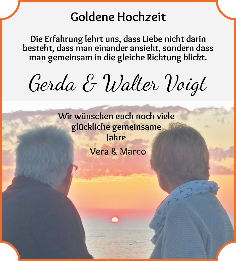 Hochzeitsanzeige von Gerda Voigt von WESER-KURIER