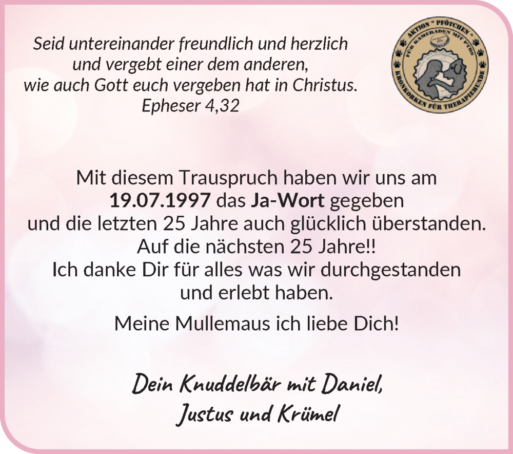 Hochzeitsanzeige von Mullemaus  von Osterholzer Kreisblatt