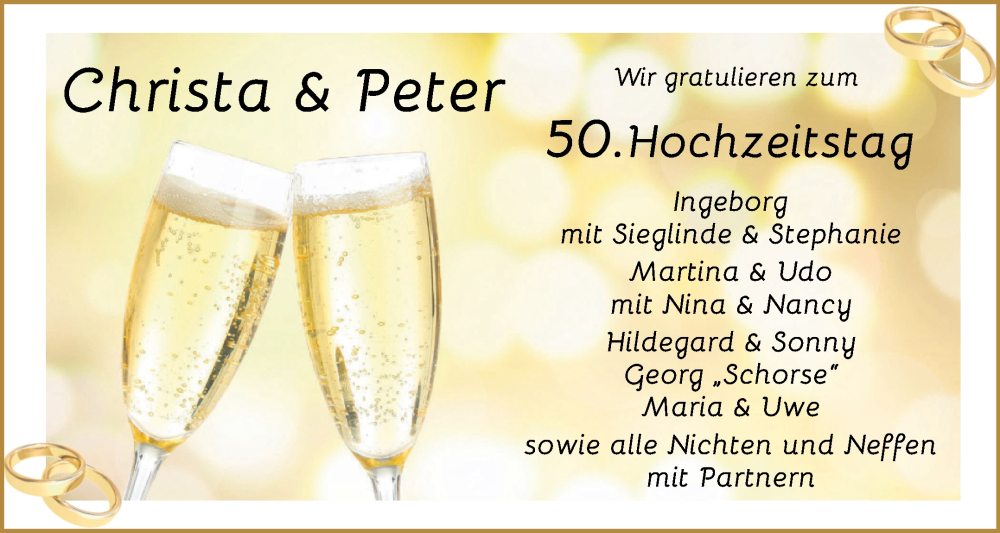Hochzeitsanzeige von Christa  von Regionale Rundschau/Syker Kurier