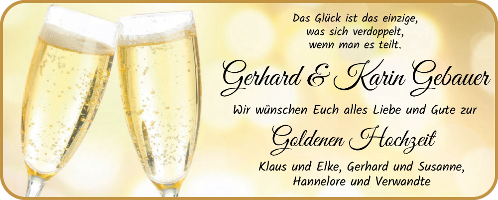 Hochzeitsanzeige von Gerhard Gebauer von WESER-KURIER
