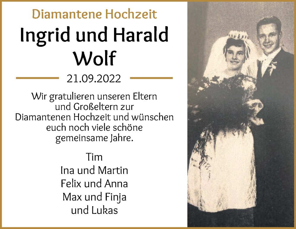Hochzeitsanzeige von Lengede Wolf von WESER-KURIER