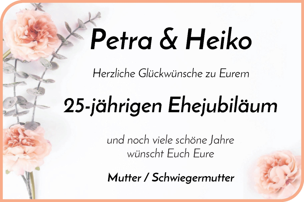 Hochzeitsanzeige von Petra Jahn von WESER-KURIER