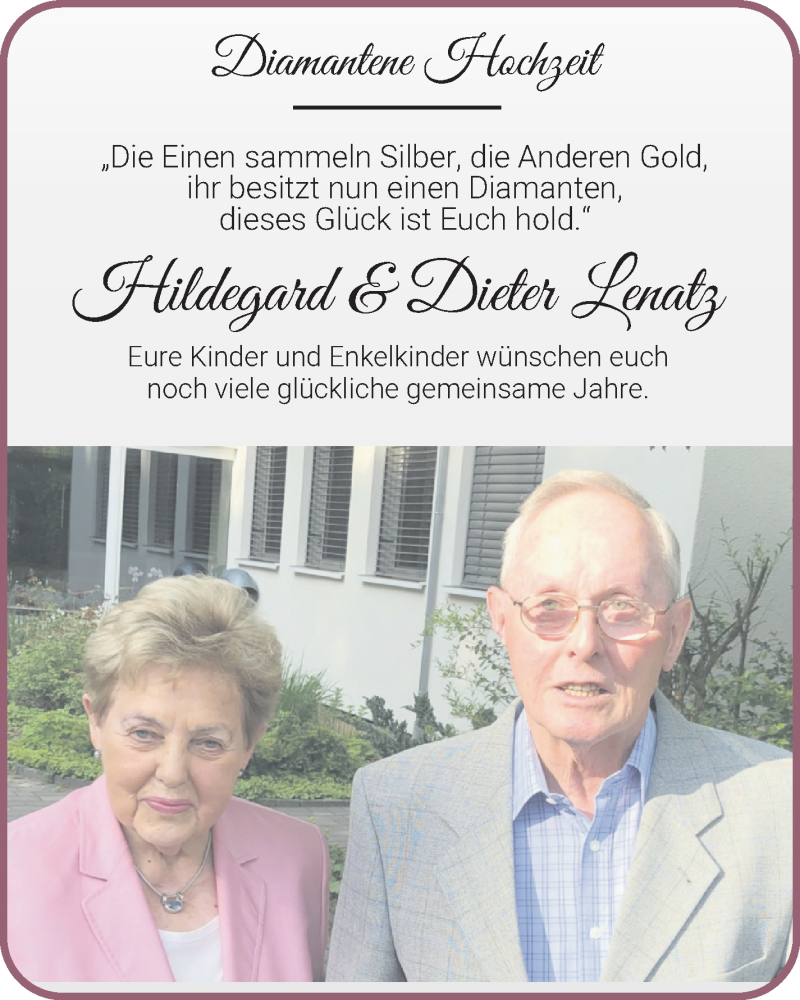 Hochzeitsanzeige von Hildegard Lenatz von WESER-KURIER