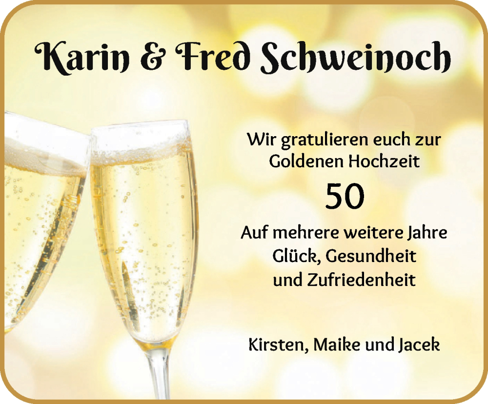 Hochzeitsanzeige von Karin Schweinoch von WESER-KURIER
