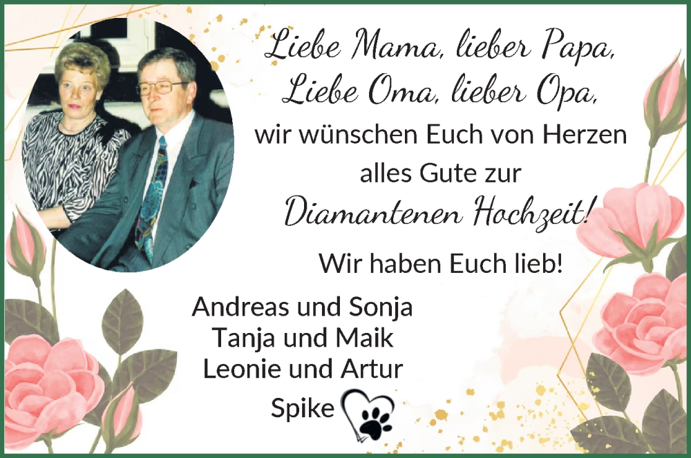 Hochzeitsanzeige von Mama  von Osterholzer Kreisblatt
