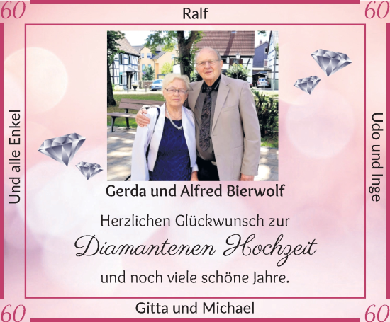 Hochzeitsanzeige von Gerda Bierwolf von Osterholzer Kreisblatt