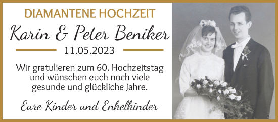 Hochzeitsanzeige von Karin Beniker von Osterholzer Kreisblatt