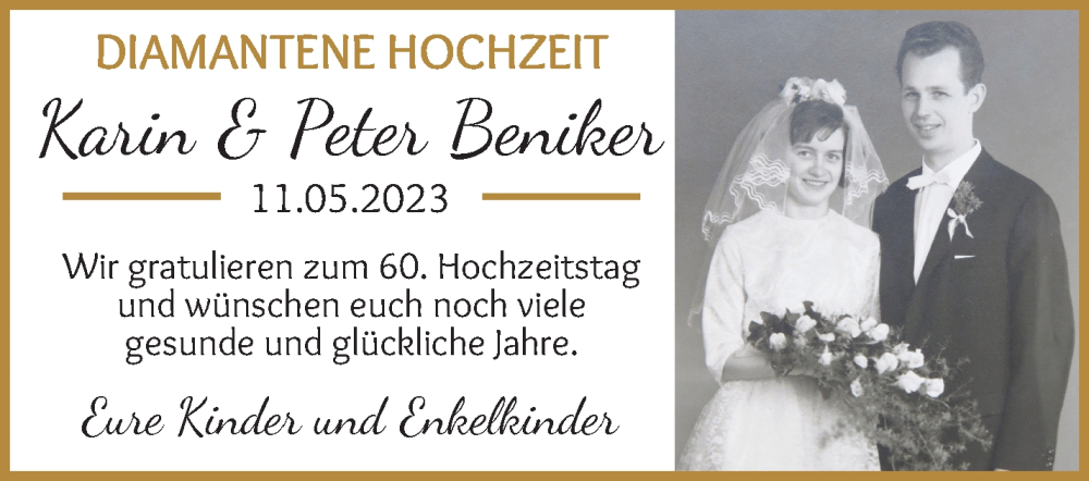 Anzeige für Karin Beniker vom 11.05.2023 aus Osterholzer Kreisblatt