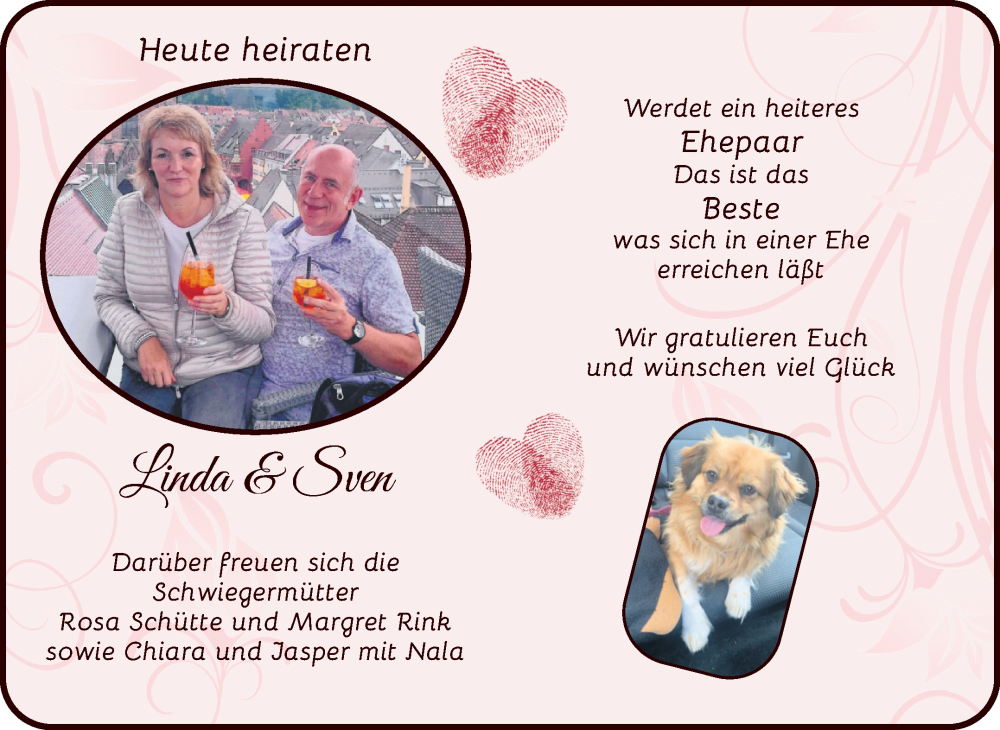 Hochzeitsanzeige von Linda  von WESER-KURIER