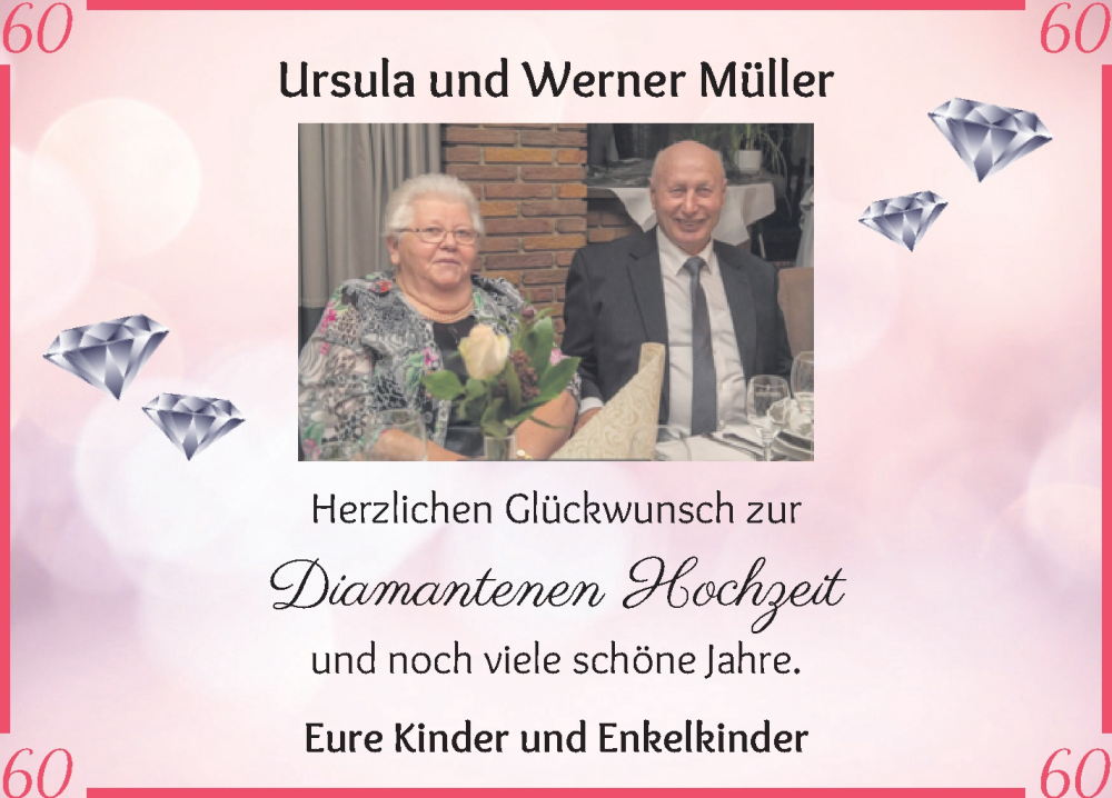 Hochzeitsanzeige von Ursula Müller von Osterholzer Kreisblatt