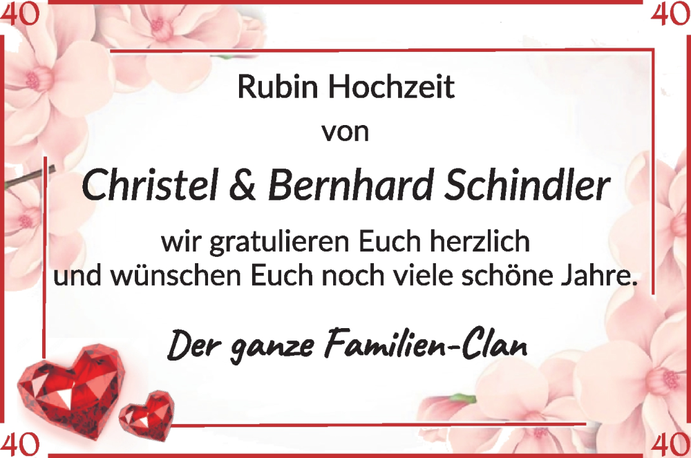 Hochzeitsanzeige von Christel Schindler von Osterholzer Kreisblatt