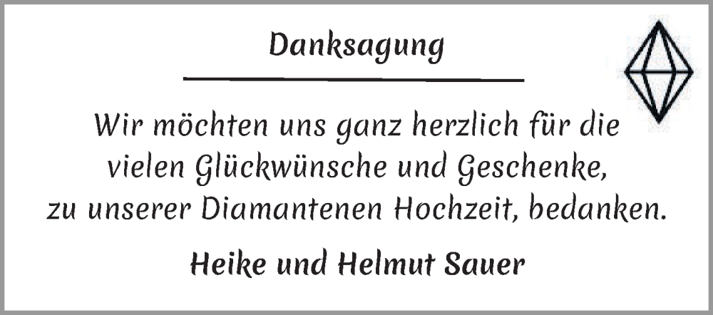 Hochzeitsanzeige von Heike Sauer von WESER-KURIER