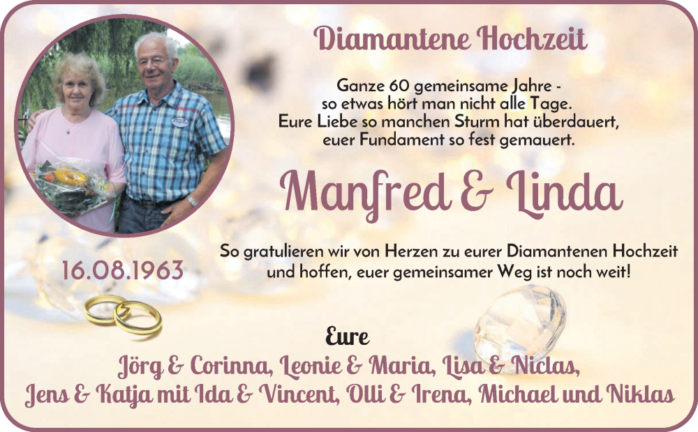 Hochzeitsanzeige von Manfred Stephan von Wuemme Zeitung