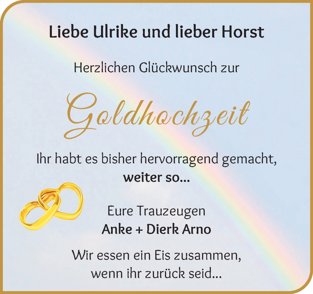 Hochzeitsanzeige von Ulrike  von WESER-KURIER