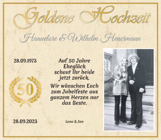 Hochzeitsanzeige von Hannelore Heuermann von Achimer Kurier/Verdener Nachrichten