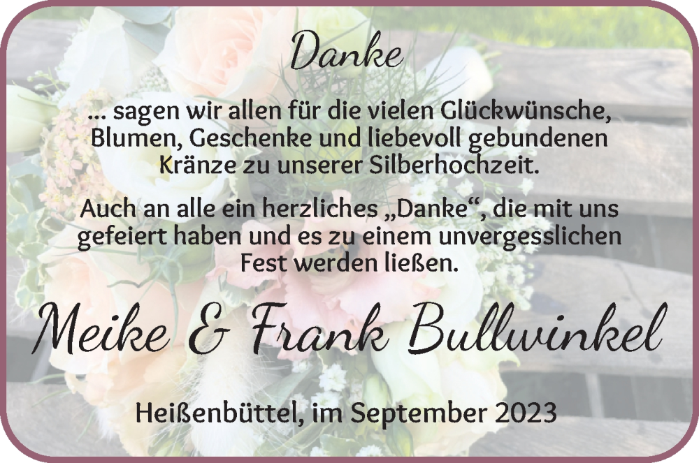 Hochzeitsanzeige von Meike Bullwinkel von Osterholzer Kreisblatt