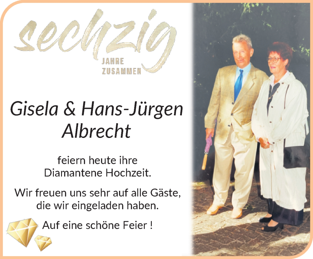 Hochzeitsanzeige von Gisela Albrecht von Osterholzer Kreisblatt