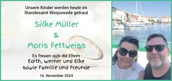 Hochzeitsanzeige von Silke Müller von Osterholzer Kreisblatt