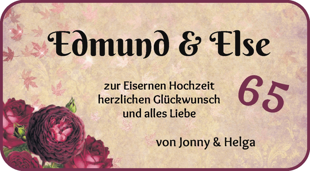 Hochzeitsanzeige von Edmund Steier von Die Norddeutsche