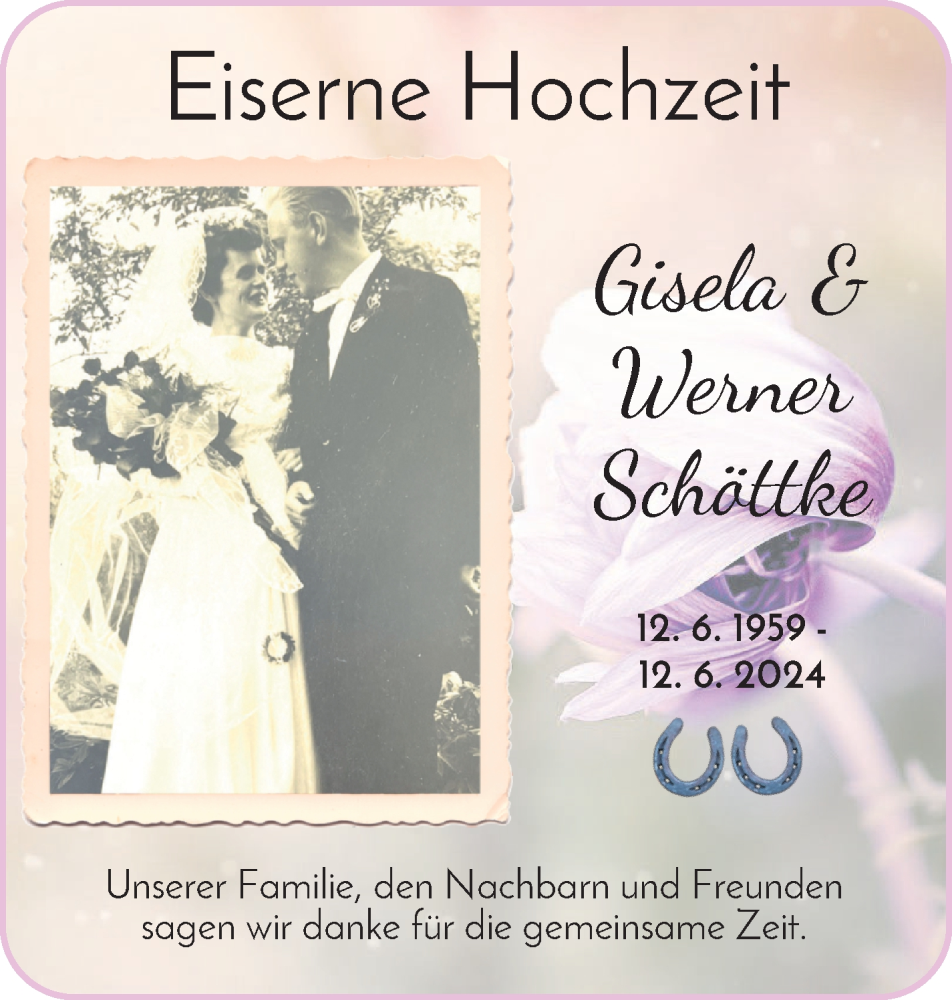 Hochzeitsanzeige von Gisela Schöttke von Osterholzer Kreisblatt