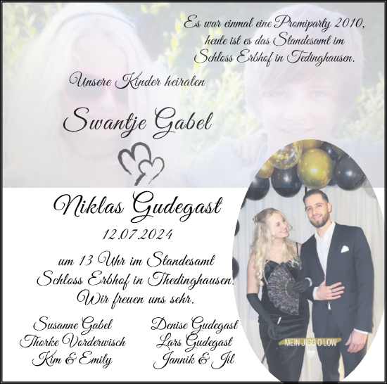 Hochzeitsanzeige von Swantje Gabel von Achimer Kurier/Verdener Nachrichten