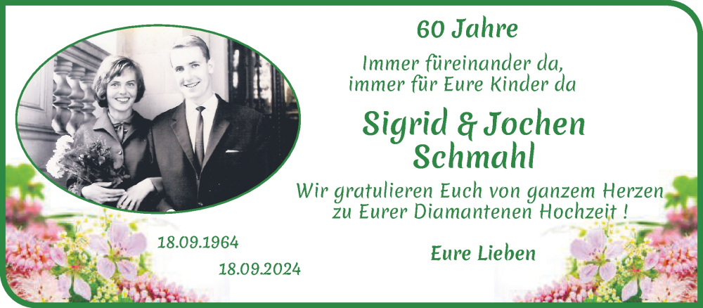 Hochzeitsanzeige von Sigrid Schmahl von WESER-KURIER