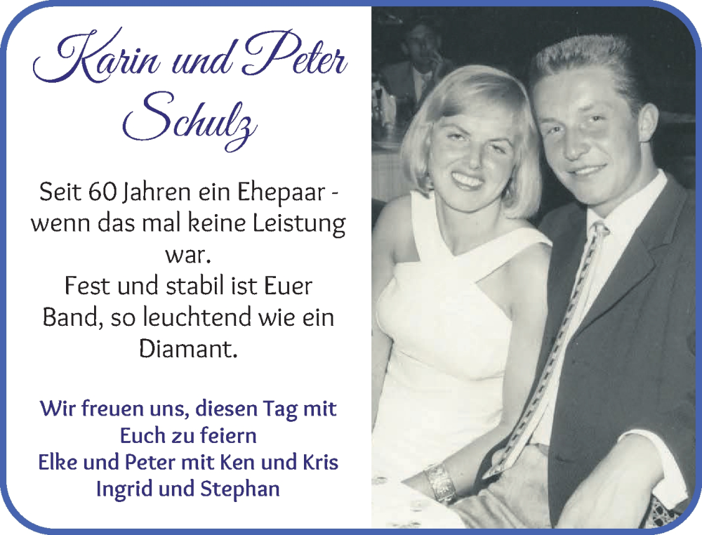 Hochzeitsanzeige von Karin Schulz von Regionale Rundschau/Syker Kurier