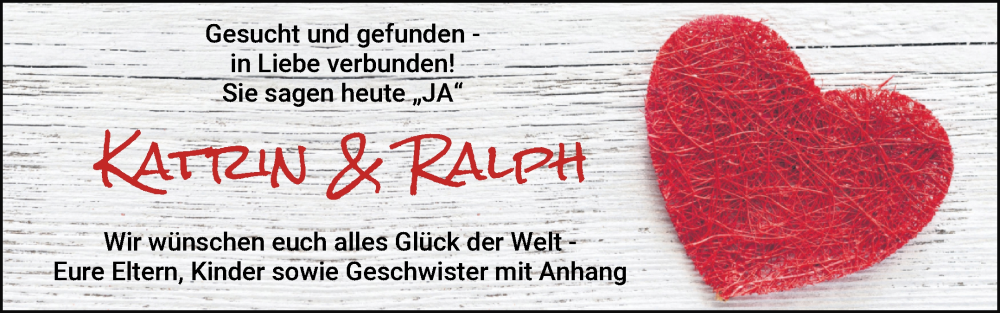 Hochzeitsanzeige von Katrin  von Delmenhorster Kurier