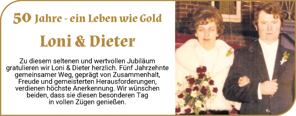 Hochzeitsanzeige von Loni  von Wuemme Zeitung
