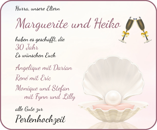 Hochzeitsanzeige von Marguerite  Hoffmann von Osterholzer Kreisblatt