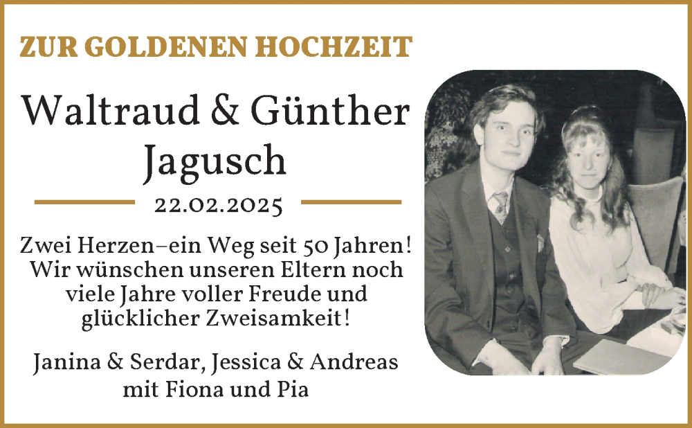 Hochzeitsanzeige von Waltraud Jagusch von WESER-KURIER
