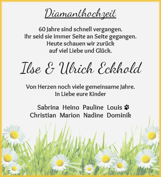 Hochzeitsanzeige von Ilse  von WESER-KURIER