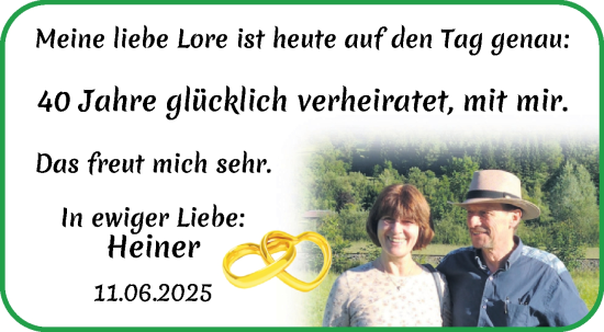 Hochzeitsanzeige von Lore  von Wuemme Zeitung