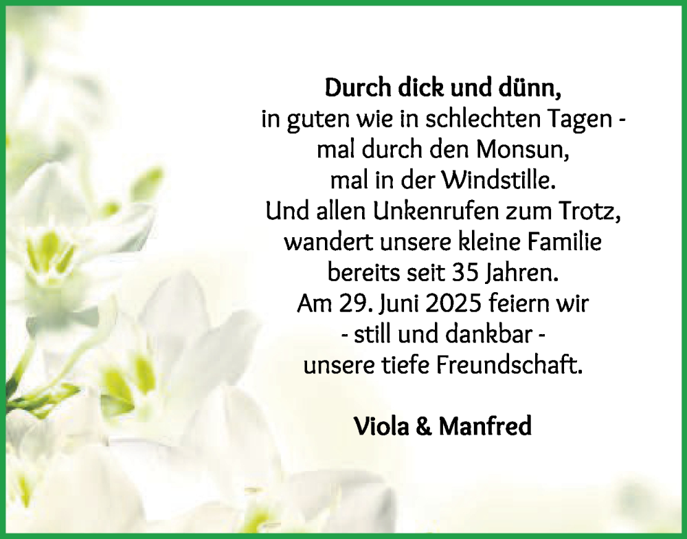 Hochzeitsanzeige von Viola  von Wuemme Zeitung