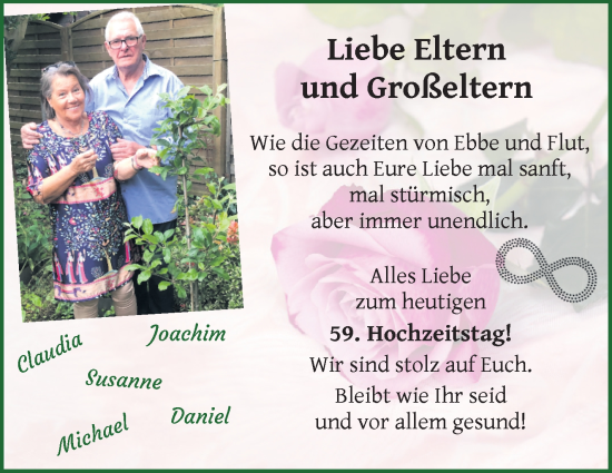 Hochzeitsanzeige von Gabriel Aberle von Osterholzer Kreisblatt
