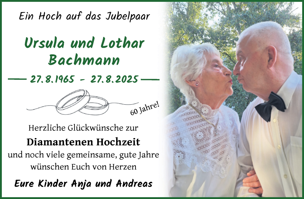 Hochzeitsanzeige von Ursula Bachmann 