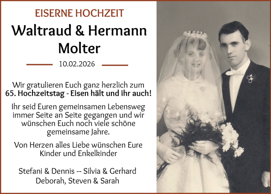 Hochzeitsanzeige von Waltraud Molter von Osterholzer Kreisblatt