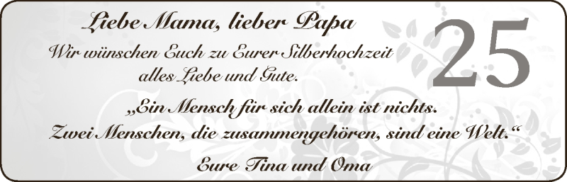 Hochzeitsanzeige von Mama  von WESER-KURIER