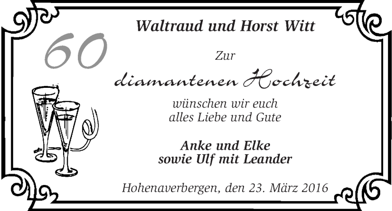 Hochzeitsanzeige von Waltraud und Horst von Achimer Kurier/Verdener Nachrichten