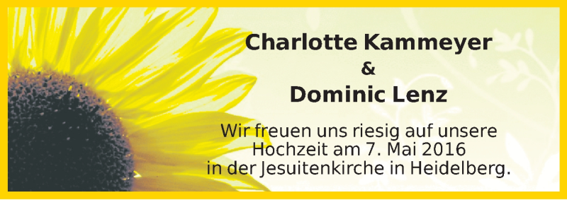 Hochzeitsanzeige von Charlotte Kammeyer von WESER-KURIER